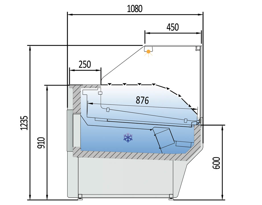 VE-10-RR-TF-PLANO Vitrina Vesper VE-10-RR-TF y VE-10-C-TF - Imagen 4