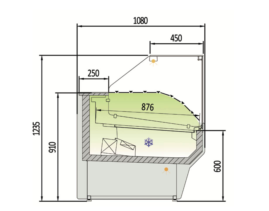 VES-10-RR-TF-plano Vitrina Vesper VES-10-RR-TF - Imagen 2