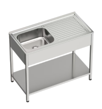 Fregadero Industrial 1 Seno Soldado 1000x500x850mm Seno a Elegir Gasfrit GF3205