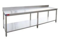 Mesa de Trabajo Mural 2500x600mm Acero Inox con Peto Gasfrit GF91