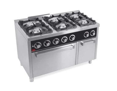 Cocina Gas 6 Fuegos Serie 900 con Horno GN 2/1 C6F900H hostelería profesional