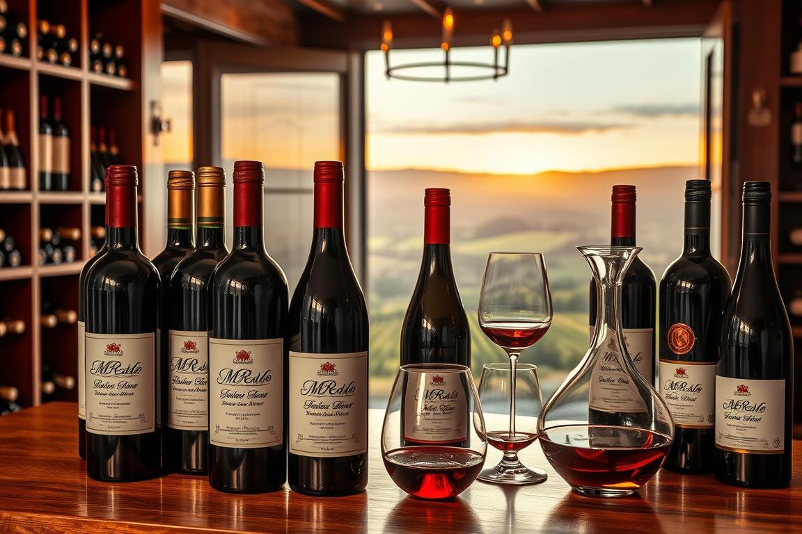 estantería con botellas de vino en bodega doméstica, iluminación tenue y estantes ordenados