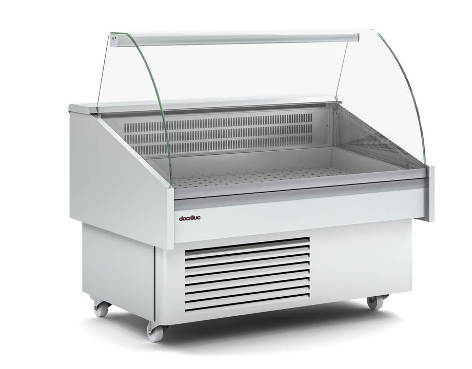 Vitrina pescadera Hydro EEC-RR de Docriluc con cristal curvo