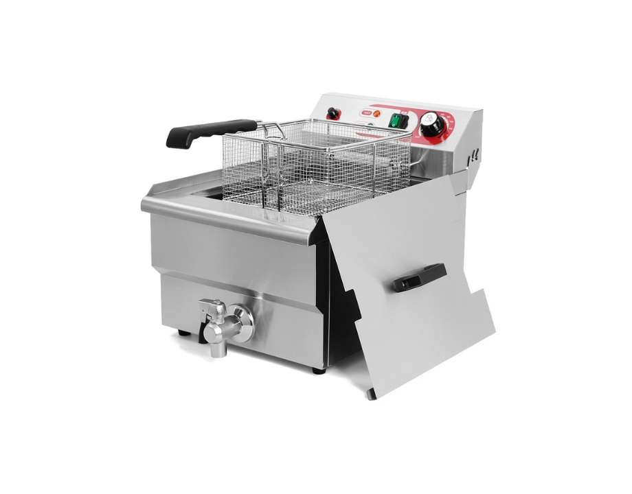 Freidora Eléctrica de Aceite 10 Litros con Grifo de Vaciado Eutron | Sobremesa 1611 hostelería profesional