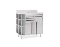 Mueble cafetero inox 1000mm INFRICO MCAF-1000-CD compartimento doble