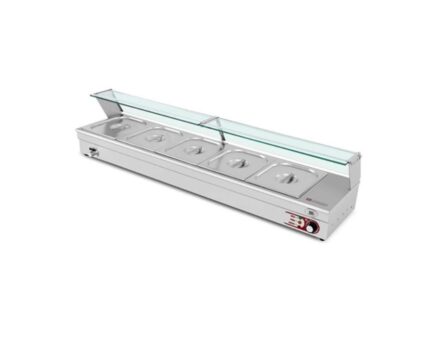 Vitrina caliente al baño maría 5 cubetas GN 1/2 Eutron 3144