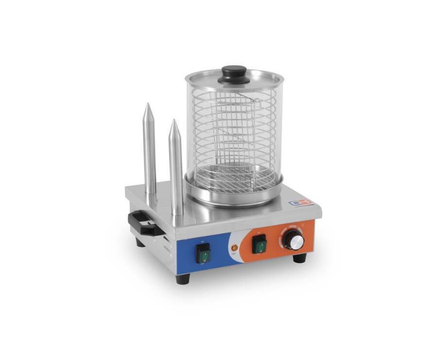 Maquina de perritos al vapor 2 pinchos acero inoxidable hosteleria profesional