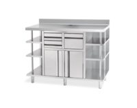 Mueble cafetero INFRICO MCAF-820 acero AISI 304 vista lateral