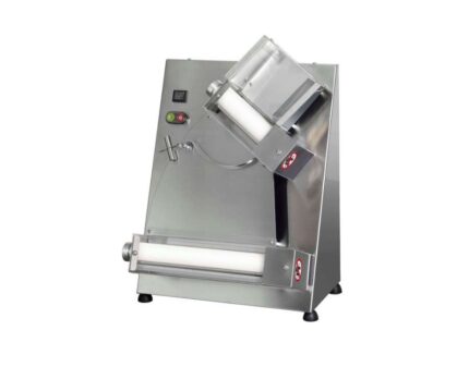 Detalle rodillos formadora de pizza S32 acero inoxidable con pedal