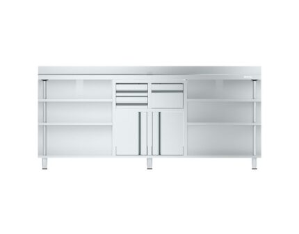 Mueble cafetero inox 2450mm INFRICO MCAF-2500 maxima capacidad hosteleria