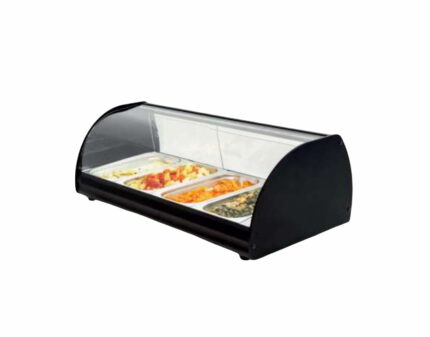 Vitrina calentadora tapas 4 cubetas GN 1/3 con LED Arilex 4TCL