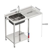 Fregadero Industrial 1 Seno Escurridor y Grifo 1000x500mm Gasfrit gfy06 hostelería profesional — detalle