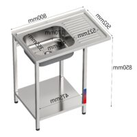 Fregadero Industrial 1 Seno con Lavavasos y Escurridor 800x500mm Gasfrit gfy05 hostelería profesional