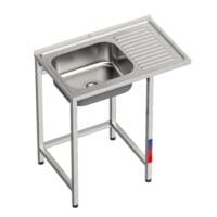 Fregadero Industrial 1 Seno con Escurridor y Grifo 800x500mm Gasfrit gfy03 hostelería profesional