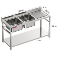 Fregadero Industrial Acero Inox 1600x600x850mm 1 Seno Gasfrit GFy13 hostelería profesional — vista lateral