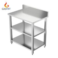 Mesa Contra Barra Inox 1000x600 mm con Peto Gasfrit gfc04 hostelería profesional — detalle
