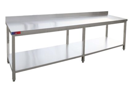 Mesa de Trabajo Mural 2500x600mm Acero Inox con Peto Gasfrit GF91 hostelería profesional