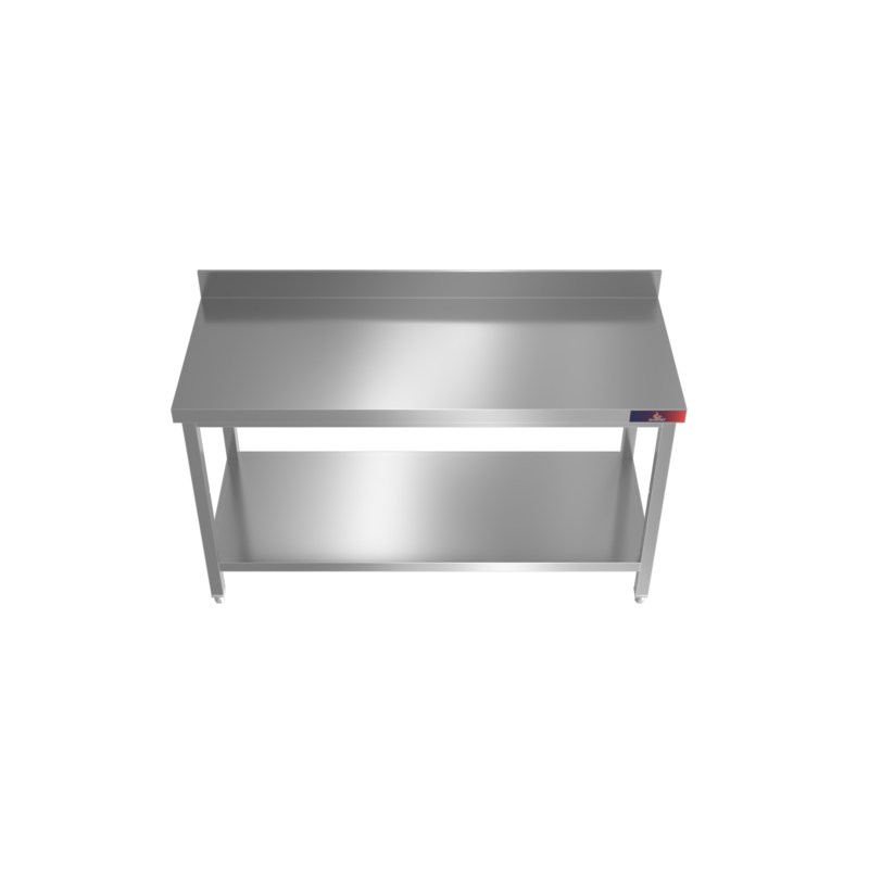 Mesa Contra Barra 1800x700mm Acero Inox con Peto Gasfrit GF222 hostelería profesional — vista lateral