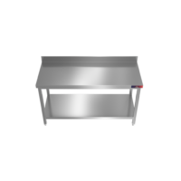 Mesa Contra Barra 2000x700mm Acero Inox con Peto Gasfrit GF223 hostelería profesional — vista lateral
