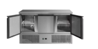 Mesa Bajo Mostrador Compacta Refrigerada 3 Puertas 1360x700mm sin Peto Gasfrit GF064 hostelería profesional — detalle