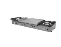 Cocina a Gas 2 Fuegos + Plancha 80cm Acero Rectificado 10mm Maiser CG28R hostelería profesional