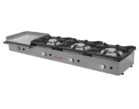 Cocina a Gas 3 Fuegos + Plancha 40cm Acero Rectificado 8mm Maiser CG8R34 hostelería profesional