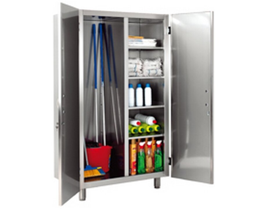 Armario de Limpieza Acero Inoxidable 2 abatibles con cerradura Edenox AL2P-106 S1 EDENOX-AL2P-106-S1 hostelería profesional