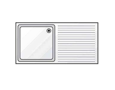 Fregadero Industrial 1 Cuba con Escurridor 1200x600mm Kit Edenox FI-126/11 EDENOX-FI-126-11 hostelería profesional