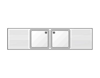 Fregadero Industrial 2 Cubas con Escurridor 1400x600mm Kit Edenox FI-146/21 EDENOX-FI-146-21 hostelería profesional