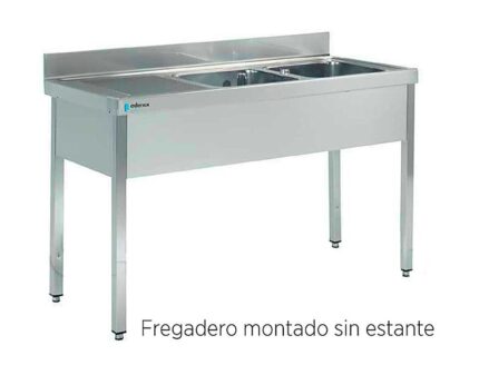 Fregadero Industrial 2 Cubetas 1400 x 700 mm Gama 700 Kit Edenox FI-147/20 EDENOX-FI-147-20 hostelería profesional