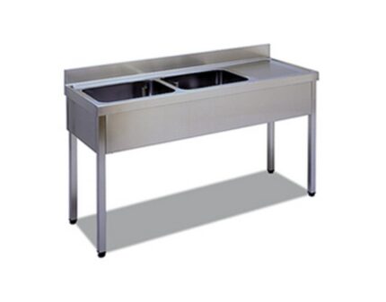 Fregadero Industrial 2 Cubas con Escurridor 1600x600mm Kit Edenox FI-166/21 EDENOX-FI-166-21 hostelería profesional