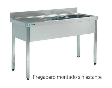 Fregadero Industrial 2 Cubetas + 1 Escurridor 1800 x 700 mm Gama 700 Kit Edenox FI-187/21 EDENOX-FI-187-21 hostelería prof...