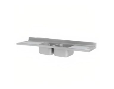 Fregadero Industrial 2 Cubetas + 2 Escurridores (1 cada lado) 2600 x 700 mm Gama 700 Kit Edenox FI-267/22 EDENOX-FI-267-22...