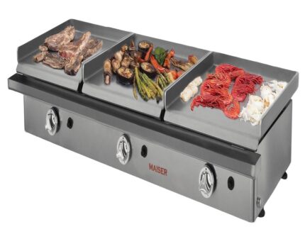 Plancha industrial gas 3x40 cm acero laminado 6 mm Maiser PG40X3
