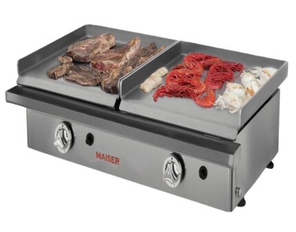 Plancha industrial gas 40+40 cm acero laminado 6 mm Maiser PG40+40