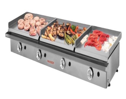 Plancha industrial gas 60+60+40 cm acero laminado 6 mm Maiser PG664
