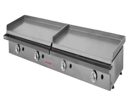 Plancha industrial gas 80+80 cm acero laminado 6 mm Maiser PG88