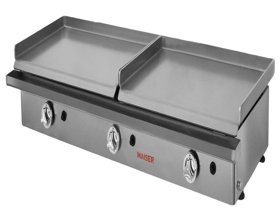 Plancha Industrial a Gas 60+60 cm Acero Rectificado 8 mm Maiser PG8R60+60 hostelería profesional