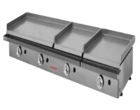 Plancha gas triple placa 2 de 40 y 1 de 80 acero rectificado de 8 mm PG8R844 hostelería profesional