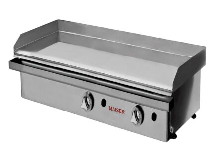 Plancha Gas Cromo Duro 100 cm 15mm Grueso ECOGAS 2 Válvulas Maiser PKR10015 hostelería profesional