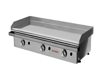 Plancha Gas Cromo Duro 100 cm 15mm ECOGAS 3 Válvulas 12,1 kW Maiser PKR100153 hostelería profesional