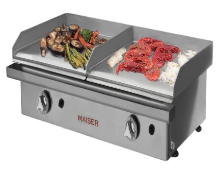 Plancha gas cromo duro doble placa 40+40 cm Maiser PKR40+40KR ECOGAS