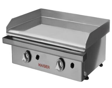 Plancha de Gas Cromo Duro 60 cm 10mm ECOGAS 2 Válvulas Maiser PKR602 hostelería profesional