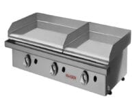 Plancha Gas Cromo Duro 60+40 cm 3 Válvulas ECOGAS Maiser PKR602+40KR hostelería profesional