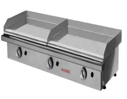 Plancha Gas Cromo Duro 120 cm 3 Válvulas ECOGAS Maiser PKR602+60KR hostelería profesional
