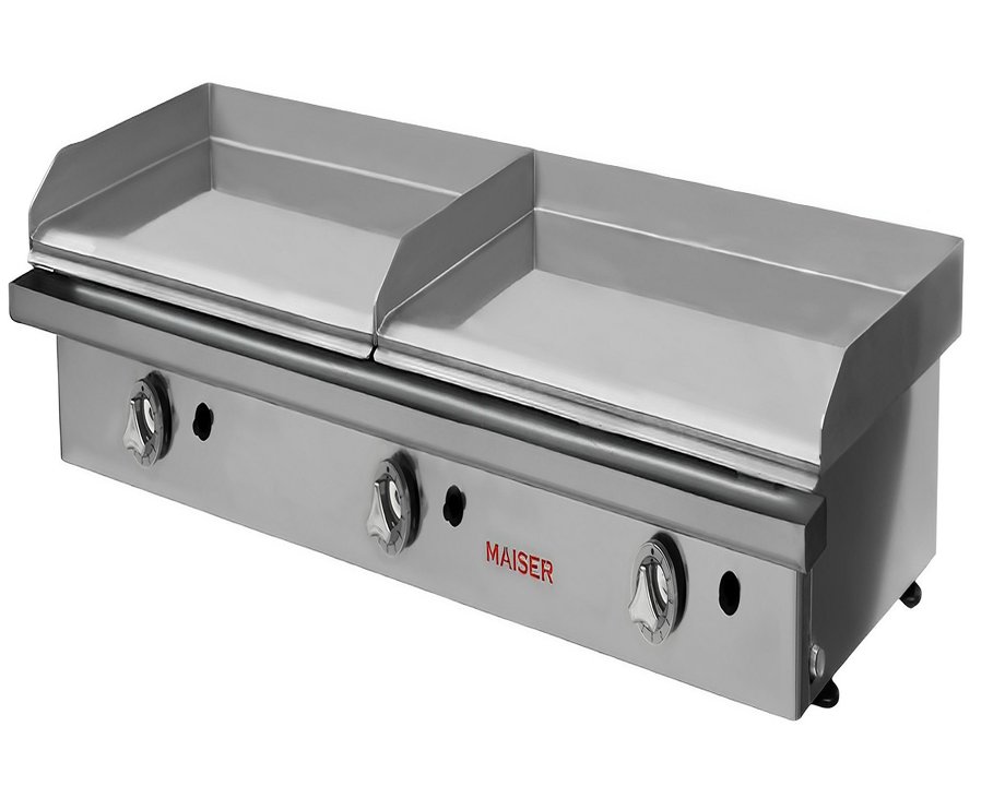 PKR602_plus_60KR-1.jpg Plancha gas cromo duro 120 cm 3 válvulas Maiser PKR602+60KR 12 kW
