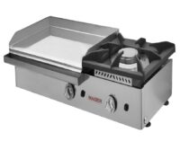 Plancha Gas Cromo Duro 60 cm con Fogón 6 kW ECOGAS 11,7 kW Maiser PKR60+40F hostelería profesional