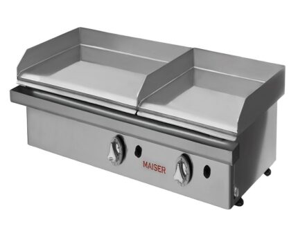 Plancha gas cromo duro 60+40 cm 2 válvulas Maiser PKR60+40KR