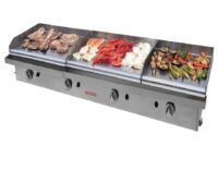 Plancha Gas Cromo Duro Triple Placa 60+60+40 cm ECOGAS 15,3 kW Maiser PKR664KR hostelería profesional