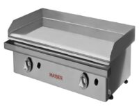 Plancha de Gas Cromo Duro 80 cm 10mm ECOGAS 2 Válvulas Maiser PKR80 hostelería profesional